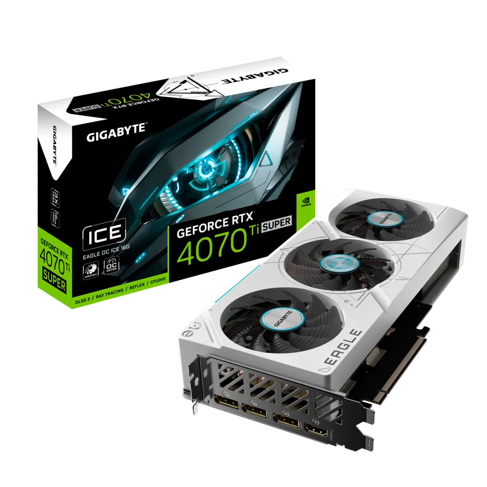 PLACA DE VIDEO NVIDIA GIGABYTE RTX 4070 TI SUPER EAGLE ICE OC 16G