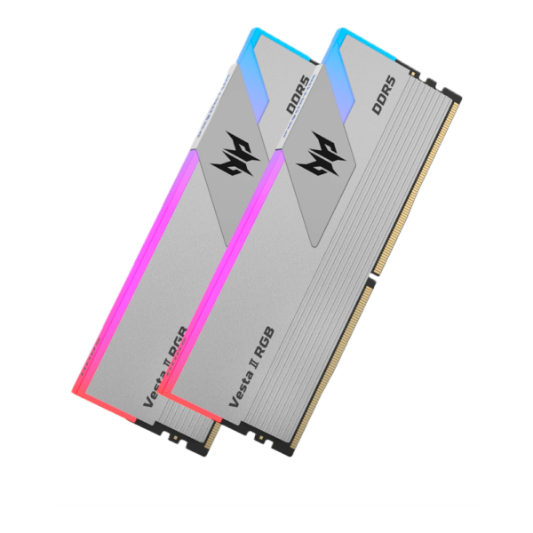 Memoria RAM DDR5 ACER PREDATOR 64GB 2x32GB 6400 MHz Vesta II RGB Silver CL32  AMD Expo / INTEL XMP