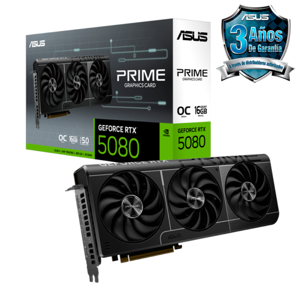 Placa de Video ASUS PRIME GeForce RTX 5080 16GB GDDR7 OC Edition