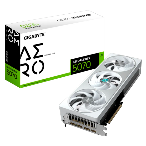 Placa de Video GIGABYTE GeForce RTX 5070 Aero OC SFF 12GB