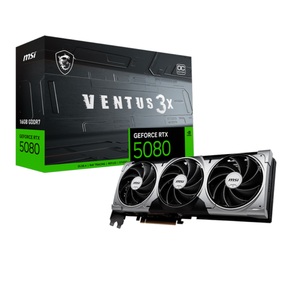 Placa de Video MSI GeForce RTX 5080 Ventus 3X OC 16GB