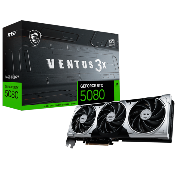 Placa de Video MSI GeForce RTX 5080 Ventus 3X OC Plus 16GB