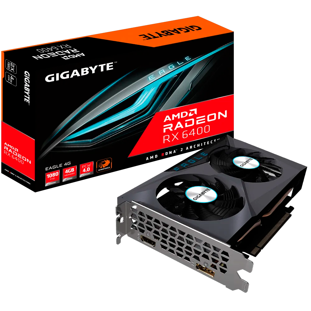 PLACA DE VIDEO RADEON GIGABYTE RX 6400 EAGLE 4G