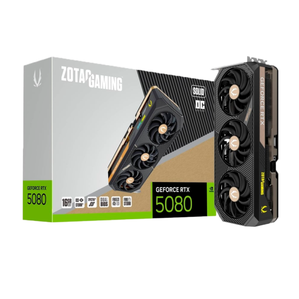 Placa de Video ZOTAC GeForce RTX 5080 Solid OC 16GB