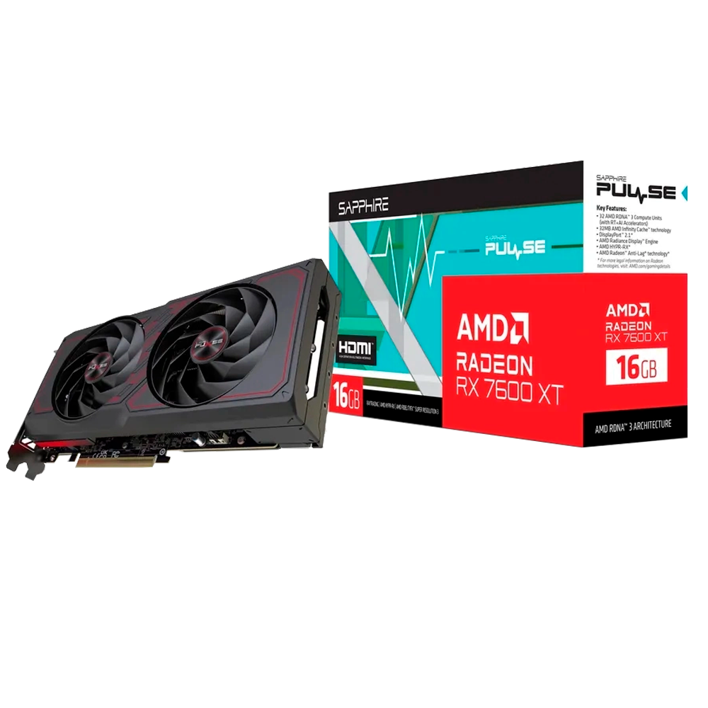 PLACA DE VIDEO RADEON AMD SAPPHIRE RX 7600 XT PULSE GAMING 16GB