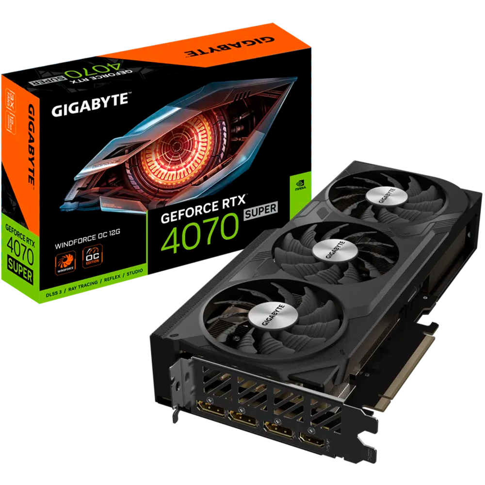 PLACA DE VIDEO NVIDIA GIGABYTE RTX 4070 SUPER WINDFORCE OC 12G