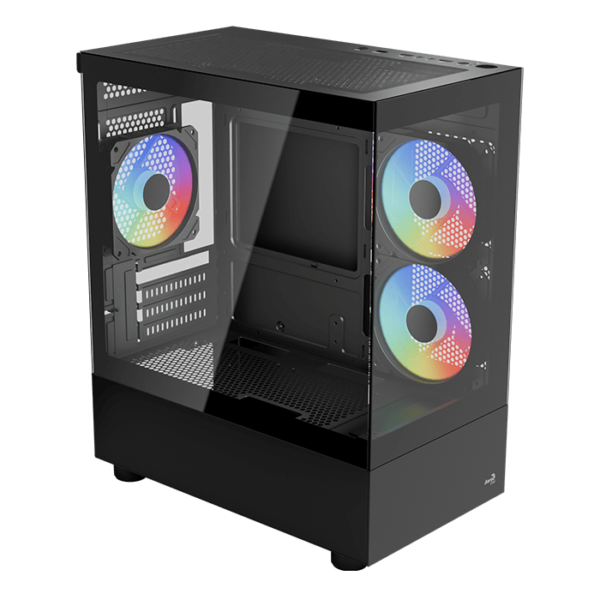 Gabinete AEROCOOL Viewport Mini Black M-ATX V2 ARGB Fan x3