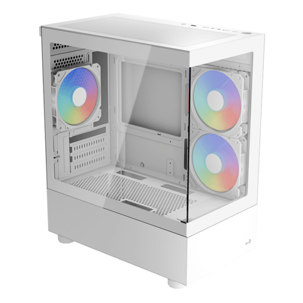 Gabinete AEROCOOL Viewport Mini White M-ATX V2 ARGB Fan x3