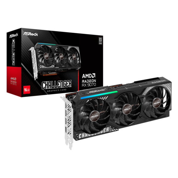 Placa de Video ASRock Radeon RX 9070 Challenger 16GB